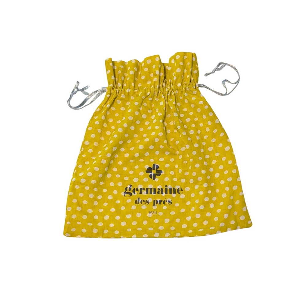 Germaine‎ des Pres Paris Polka Dot Drawstring Travel Dust Bag Lingerie Yellow